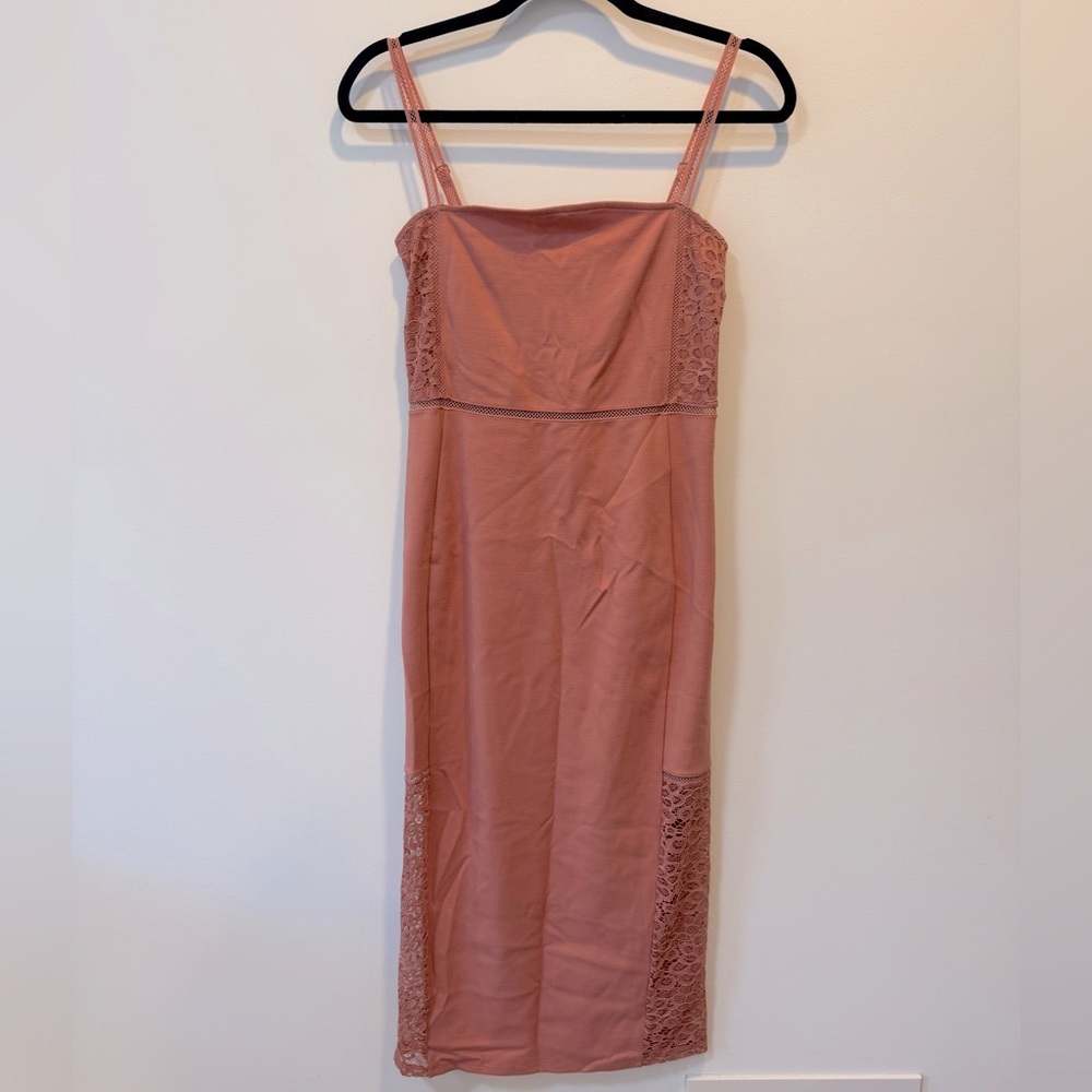 Express Lace Cutout Bodycon Dusty Rose Pink Dress Size S